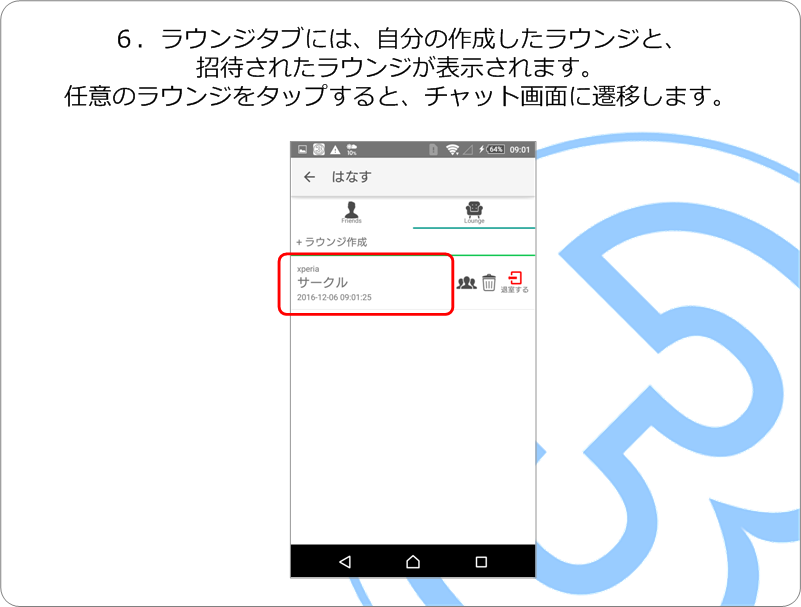 ラウンジの利用